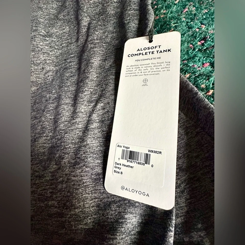 ALO YOGA Alosoft Complete Tank NWT Gray Strappy Activewear Top S